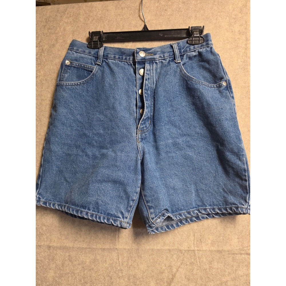 Vintage High Waisted Button Fly Denim Shorts Medium Wash Mom Shorts RN 52469